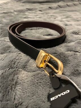 Coach Black/Oxblood Reversible Leather Women’s Belt